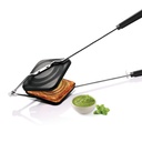 MILTON Pro cozinhe torradeira de gás Sandwich de alumínio não-esticado, 14 cm, Sandwich Maker, Sandwich Griller, Punho Bakelite resistente ao calor, Compatível com gás, PFOA Free, Preto