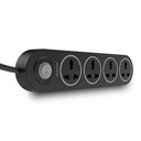Âncora por Panasonic 4 Universal Socket Extension Board, 6A Spike Guard com cabo pesado de 2 metros para uso doméstico e do escritório, 4 Way Power Strip com indicador LED, Matt Finish