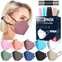 FENFEN KN95 máscaras de rosto descartáveis adultos - 50 Pack 5 camada proteção poeira respirável confortável respirador mulheres KN95 máscara individualmente embrulhado