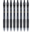 PILOT G2 canetas de gel Premium, ponto fino 0,7mm, tinta preta, 8-Pack