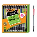 BIC Xtra Lápis Mecânico Suave, Ponto Médio de 0,7 mm, Pacote de 40 Count