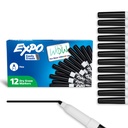 Expo Dry Apagar marcadores, tinta baixa Odor, preto, ponta fina, 12 contagem - quadro branco, calendário, organização, suprimentos essenciais para escritório, escola, sala de aula, professores