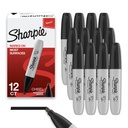 Marcadores Permanentes Sharpie, Ponta de Cinzel, Preto, 12 Conde - Casa, Escola, Fornecimentos de Escritório