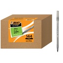BIC Round Stic Xtra Life Ballpoint Pen, Ultra Longa duração e desempenho consistente, 144-conta em tinta preta