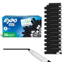 EXPO Dry Apagar Marcadores, tinta baixa Odor, preto, ponta fina, 36 contagem - Erases fácil, ideal para sala de aula, casa, escritório, de volta à escola, suprimentos de professores