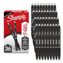 Sharpie S-Gel canetas, ponto médio (0.7mm), tinta de gel preta, 36 contagem - escrita, anotação, suprimentos de escritório, sem mancha, sem sangramento
