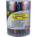 PILOT G2 canetas de gel Premium, ponto negrito 1.0mm, tinta preta/azul/vermelho, banheira de 36