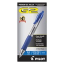 PILOT G2 canetas de gel Premium, ponto fino extra 0,5mm, tinta azul, 12-Pack