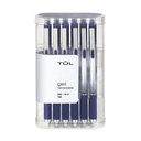 TUL Gel canetas, retrátil, ponto fino, 0,5 mm, Barril cinza, tinta azul, embalagem de 12