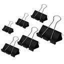 Distelin Binder Clips de papel Braçadeiras Tamanhos variados 100 Contagem (Preto), X Grande, Grande, Médio, Pequeno, X Pequeno e Micro, 6 Tamanhos em um pacote, atender suas diferentes necessidades de uso.