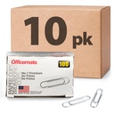 Officemate Premium # 1 clipes de papel, 1.000 clipes de papel (10 caixas de 100 cada) (99916), prata