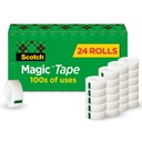 Fita Mágica Scotch, Invisível, Fornecimentos Home Office e de volta à escola Suprimentos para faculdades e salas de aula, 24 Rolls
