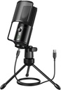 Microfone de gravação de podcast FIFINE, microfone de condensador USB PC para transmissão de música vocal, computador Mic Desktop com botão mudo para Windows / Mac OS-K669PRO1
