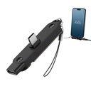 Portronics 240W Dockpin Tipo C para Tipo C Adaptador com em suporte construído, Smart E-Marker Chipset, Conector de bolso-sized, Compact Cable-Free Design, Compatível com laptops, Smartphones, Tablets (Black)