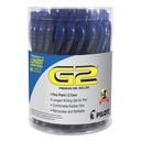Piloto G2 Premium Gel Pen Pacote de Conveniência, Retrátil, Fine 0,7 mm, Tinta Azul, Barril Azul, 36/Pack