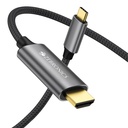 Zebronics Tipo C para cabo HDMI, 4K @ 60Hz ..1080p @ 240Hz, 18Gbps Transferência de dados, 3D Compatível, 1M (3.2ft) Cabo Tradado, para Laptop, Mobile, iPad Pro, MacBook, Chromebook, TV (CHA20)
