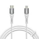 boAt Tipo C para cabo de relâmpago para 27W Carregamento rápido ou 480 Mbps Transferência de dados , 1,2 m (3,9 pés) Comprimento perfeito do cabo , Premium Nylon Braiding , durável e livre de emaranhamento , , com gravata de silicone (Branco Ártico)