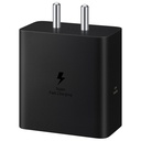 Adaptador de potência 60W original Samsung (Preto), carregamento rápido GaN, entrega de energia USB 3.1, compatibilidade universal (sem cabo)