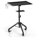 ZHOOGE carrinho de bandeja de salão sobre rodas com Stand Rack Bandeja, Premium Iron Alloy Tattoo Bandeja Altura ajustável serviço de salão Bandeja com 360 graus Mute Triciclo Universal para o trabalho de tatuagem, SPA e Bandeja Dental