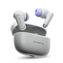 HAMMER Airflow Neo Earbuds com 80H Playtime, 13mm Driver de titânio, 40ms modo de jogo, Buds de carregamento rápido, Tipo C de carregamento, Assistente de voz, Design leve de Dual-Tone (Grey)