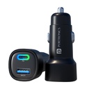 Portronics 80W Carregador de carro rápido de saída dupla com tipo C PD e USB, indicador LED, adaptador de carregamento compatível com carros para iPhone e Android Smartphone, Smartwatch, Earbud, Power Bank (Black)