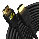 Cabo HDMI de alta velocidade de 10 metros - Hdmi Arc Activado em 64 Gbps , 4K 120Hz , 1080P 240Hz , forte e durável , suporta até 32 canais de áudio , banhado em ouro , 10 metros, preto (Pacote de 1)