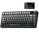Aula F75 MAX Lade-Graved Keycaps 3 em 1 Teclado Mecânico de Jogos em 75% Disposição com tela TFT e Knob, Hot Swappable, RGB Backlight, para PC/Mac/Linux Gradient Gray, Reaper Switch (F75MaxGrR)