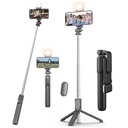 Kratos 28 Inch Selfie Stick Tripod Stand com luz, 3 em-1 Design multifuncional, luz LED recarregável com dois níveis de brilho com Bluetooth Remoto para maquiagem, Selfie e Photoshoot