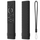 Oboe Silicone Tv Remote Cover Compatível com Samsung Smart Tv Remote 2026 Modelo BN59-01498A Caso chave aberta com Lanyard (preto) [REMOT E NÃO Incluído]