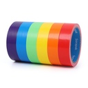 Fita de duto colorida 6 Rolos, 1 em x 10 yd, Fita de arco-íris para ofícios DIY