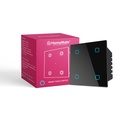 HomeMate® Wi-Fi Smart 4 Gang Touch Switch (Black, Pack of 1) - Sem Hub Necessário - Funciona com Alexa, Assistente e Siri
