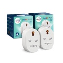 Wipro 16A Wi-Fi Smart Plug com monitoramento de energia- Adequado para grandes aparelhos como Geysers, Fornos de microondas, Ar condicionado (compatível com Alexa e assistente)- Branco (Pack de 2)