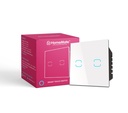 HomeMate® WiFi+BLE 2-Way 2 Gang Touch Switch □ Sem Hub Necessário □ Seco Interruptor de Contato □ Automação Domiciliar □ Compatível com Alexa e Home (1, Branco)