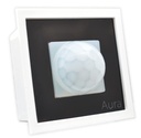 Sensor de movimento AURA 360 graus PIR, Detector de movimento de poupança de energia 1 modo interruptor, interruptor de luz de sala automático com atraso de tempo ajuste ajustável em Roma modular, Veto, Rider (Pack de 1), Branco
