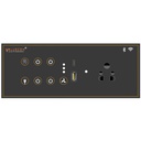 i380 6 placa de interruptor inteligente modular Wifi com 4 Switch,1 ventilador,1 soquete, C & A tipo portas de carregamento USB; Controle de aplicativo, controlado por voz por Alexa, G. Home, G. Assistant-D.Grey