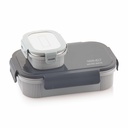 WARMEO MICROMATE Caixa de almoço de aço inoxidável seguro micro-ondas, Bpa Grátis, Perfeito para Escritório, Escola, Viajar, Combo (800ml+150 ml),Grey