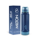Milton Taurus 600 Steel Thermoware, Inner Stainless Steel, PU isolado, frasco de água à prova de vazamento para crianças da escola, escritório, ginásio, fácil de transportar alça, 560 ml, Azul escuro