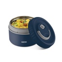 Caixa de lanche MILTON Grande I Inner Steel, PU isolado 510 ml I prova de vazamento com ventilação de ar I lanche caixa para uso do escritório, Escola I Azul escuro