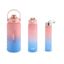CELLO Todo o dia Conjunto de 3 garrafas de água de 3 peças Uso diário, rosa (310ml, 790ml, 2085ml)
