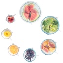 Tampas de estiramento de silicone (7 pacote, inclui DIMENSÃO EXCLUSIVE XL), reutilizável, durável e expansível para caber vários tamanhos e formas de recipientes. Superior para manter os alimentos frescos, lava-louças e congelador seguro
