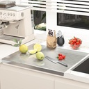 Stewit® placa de corte de aço inoxidável grande para cozinha, placa de corte para carne, legumes e frutas, superfície de bancada extra grande resistente, fácil de limpar e durável