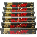 RAW Classic Black King tamanho Slim Natural não refinado Ultra fino 110 milímetros rolos (6 embalagens)