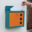 Plantex GI caixa de carta de aço / caixa de reclamação / pequena caixa de sugestão para escritório / caixa postal para casa / Wall Mount Mail Box - (verde & laranja)