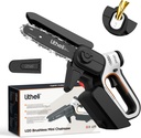 Litheli 6-Inch Mini Chainsaw Cordless, Battery Powered Brushless Handheld Electric Chainsaw, Small Portable Pruning Saw for Tree Trimming, Branch Cutting, Gardening, Tool Only