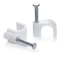 Fios de plástico 5 mm Fissura círculo cabos clips & grampos com prego de metal afiado 100 peças