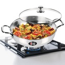 MILTON Pro cozinhar 3-camada grosso Triply Fundo I Indução utensílios de cozinha e gás fogão amigável aço inoxidável Kadhai com tampa de vidro 28cm ou 4,2 litros Kadai para cozinhar