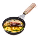 O Indo Valley pré-seasoned ferro Tadka Pan com alça de madeira, muito pequeno 12,7cm/5 polegada, 0.3Ltr, 0,4kg , gás compatível com 100% Puro & Toxin-Free, sem revestimento químico