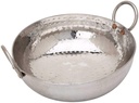 KC Sandwich inferior mangas pesadas aço inoxidável martelo Kadhai Cookware (1500 ML)