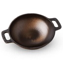 O ferro fundido super liso do vale de Indus Kadai . Médio, 25,4cm/10 polegadas, 2.5Ltr, 2,4kg . . Antiaderente, Kadhai pré-seased, 100% puro & Toxin-livre, sem revestimento químico