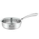 Triply Tadka Pan de aço inoxidável (0.6L, 13cm) com alça de descanso inovador, 2,5mm Grande panela de leite de fundo pesado & Tadka Pan, Sem revestimento químico, Cookware amigável indução, 5 anos de garantia